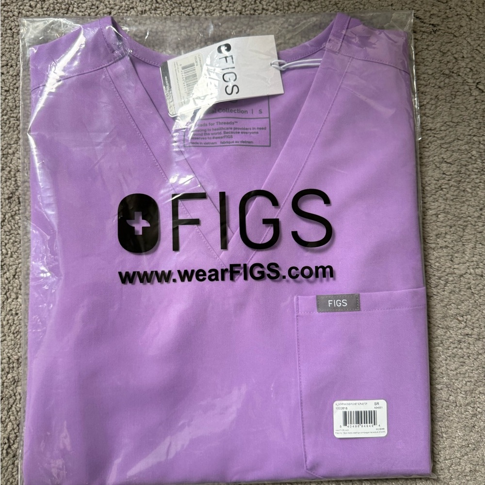 FIGS CATARINA WOMENS SCRUB TOP SMALL WILD IRIS